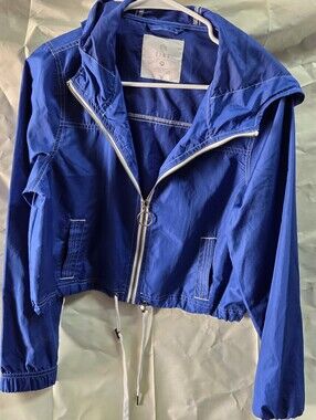 Zine Clothing Royal Blue Hooded Bomber Jacket